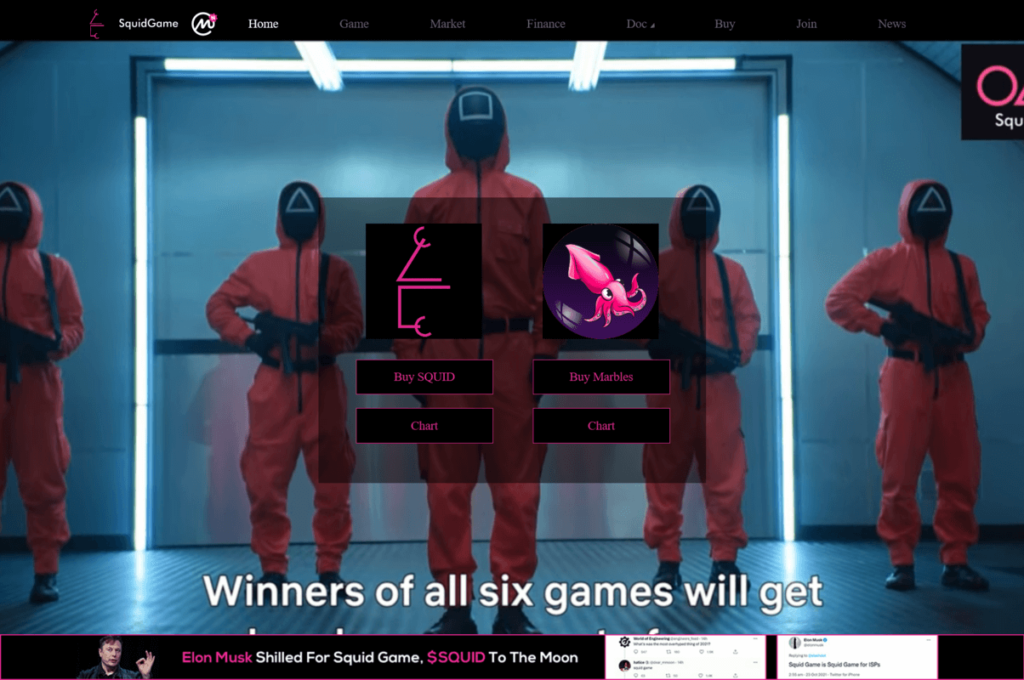 Mistero dietro il token SQUID ispirato alla serie di Netflix