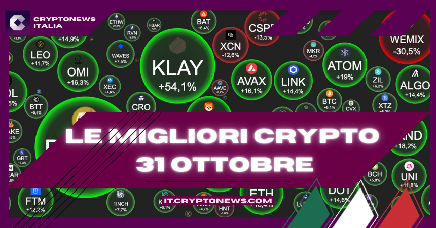 Le Migliori Crypto da Acquistare Oggi (31 Ottobre): DOGE, OSMO, KLAY, BNB, TAMA, IMPT, D2T, BTC