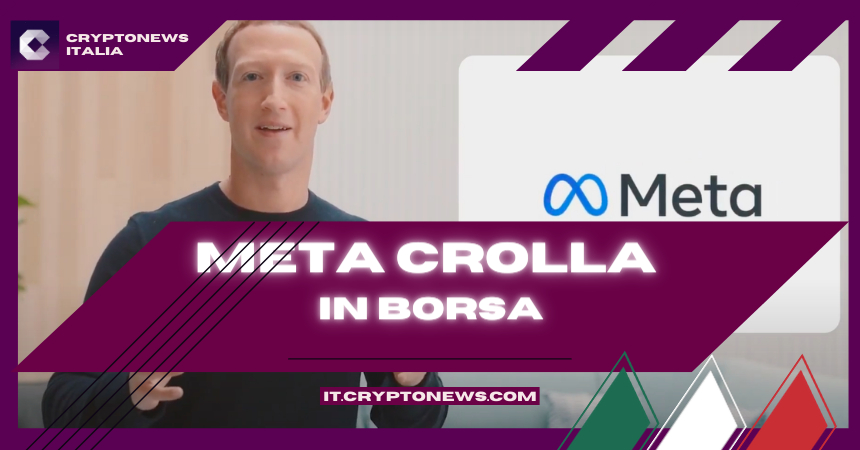 Meta crolla in borsa travolta dal suo Metaverso