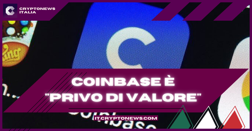 L’autore del Cigno Nero definisce l’exchange crypto Coinbase “privo di valore”. Ecco perché