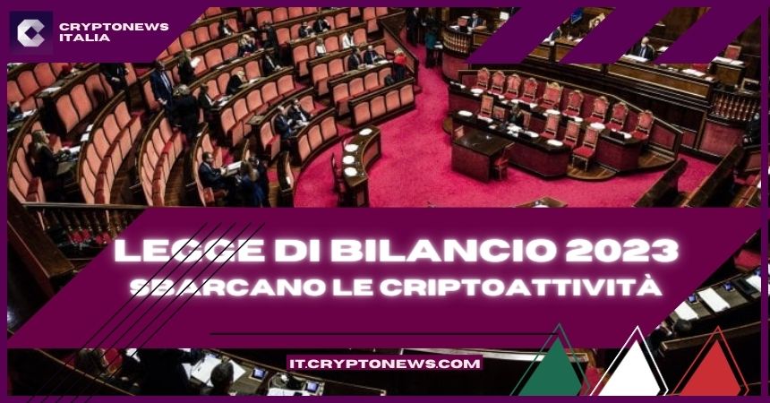 Legge di Bilancio 2023: le novità sulle criptoattività