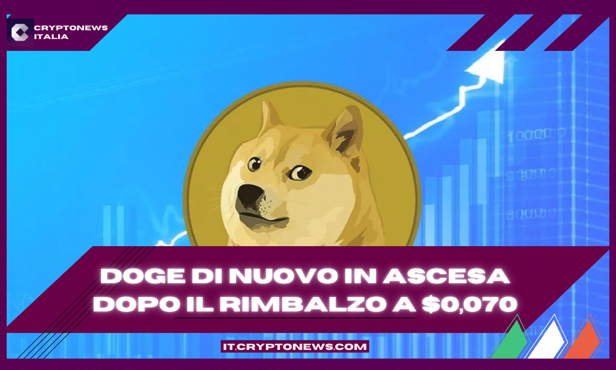 Dogecoin rimbalza a 0,070 dollari in attesa di superare un ostacolo cruciale