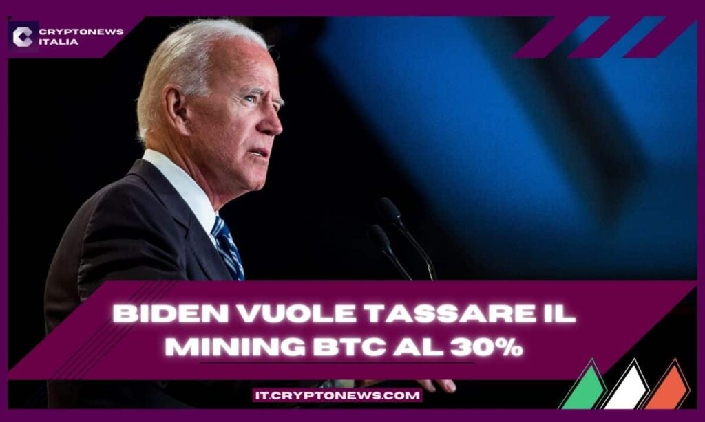 Biden vuole tassare il mining di Bitcoin al 30%, ma la community cypto si ribella