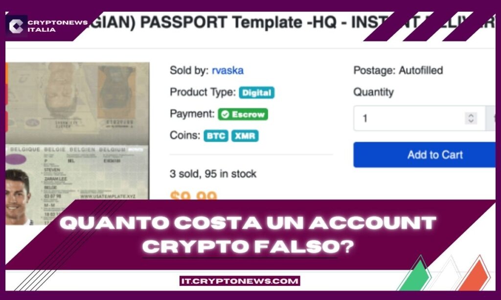 Quanto costa un account falso per un exchange crypto? – I prezzi del Dark Web