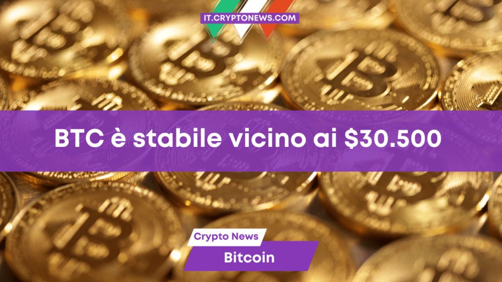 Bitcoin vicino ai 30.500 dollari dopo la pubblicazione dei dati sull’inflazione