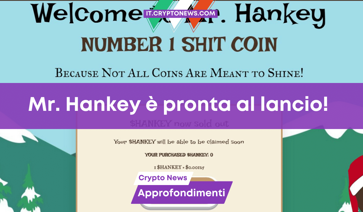 La prevendita di Mr Hankey Coin è finita. Oggi il lancio sui DEX!