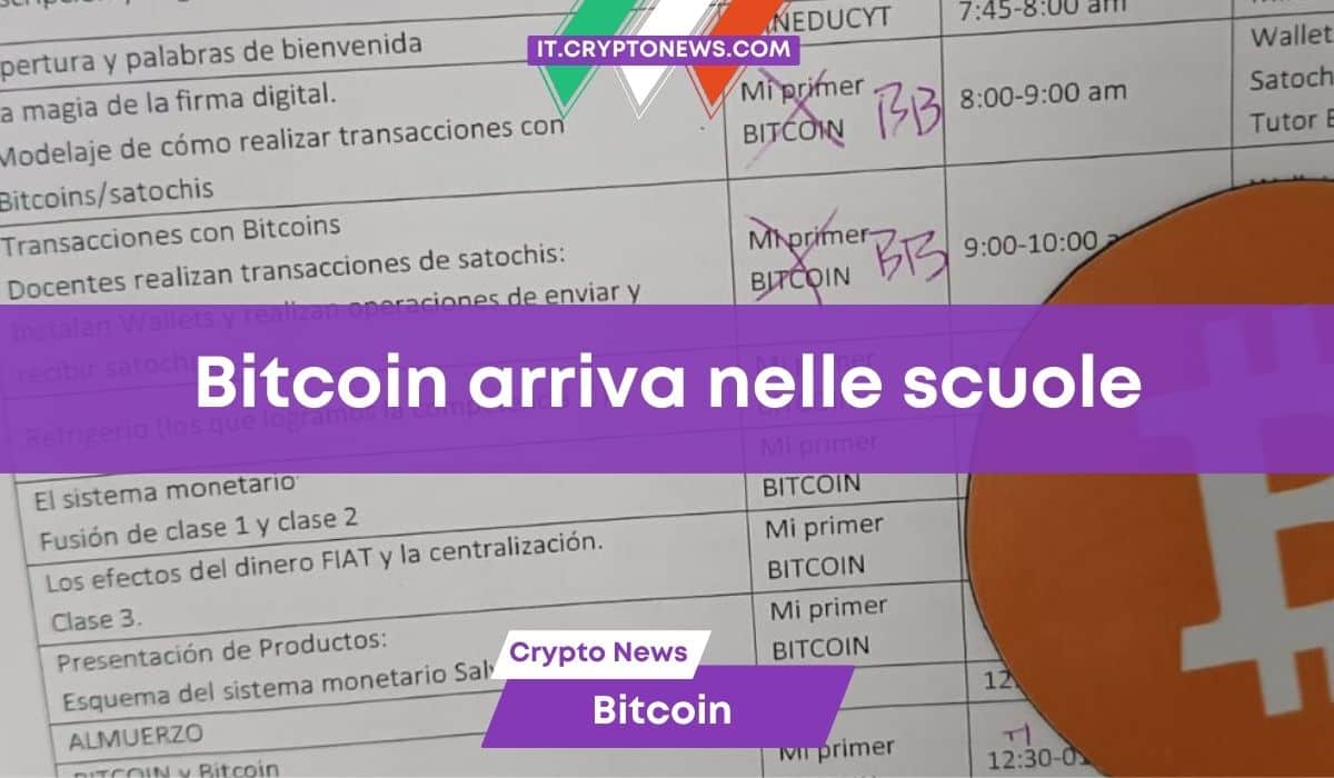 Bitcoin arriva nelle aule: Il Ministero dell’Istruzione di El Salvador lancia un programma su BTC!