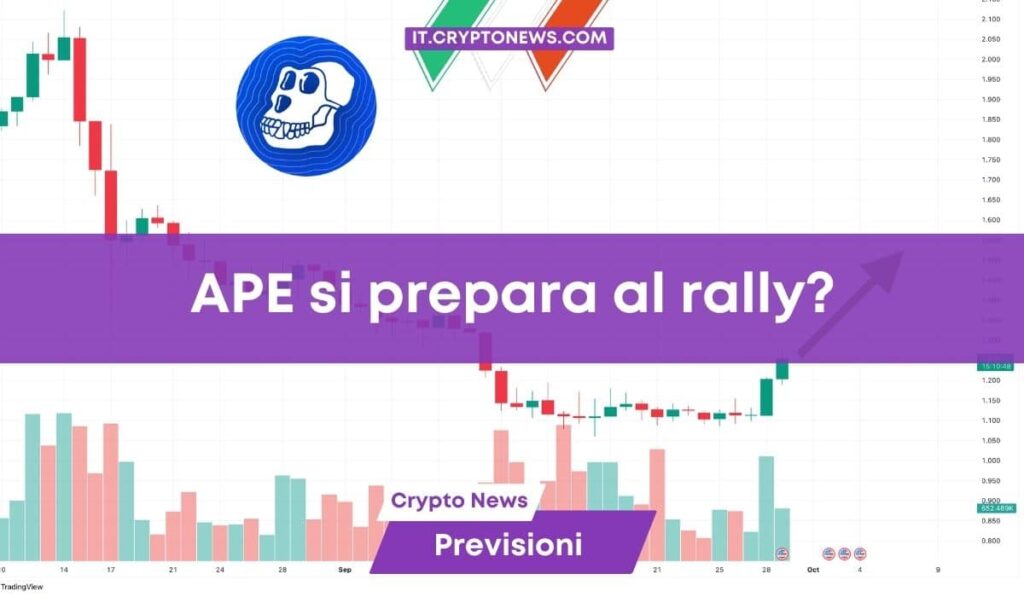 Previsione prezzo APE: ApeCoin rimonta dell’11%, arriva il rally?