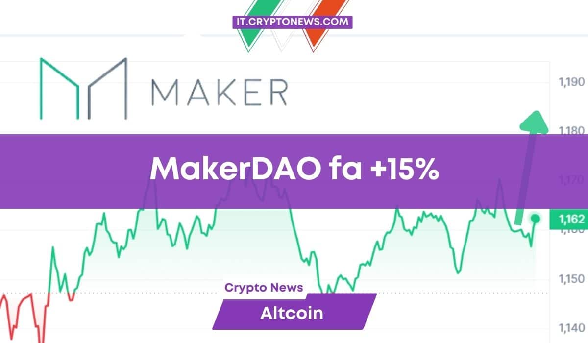 MakerDAO (MKR) cresce del 15% in controtendenza rispetto al mercato