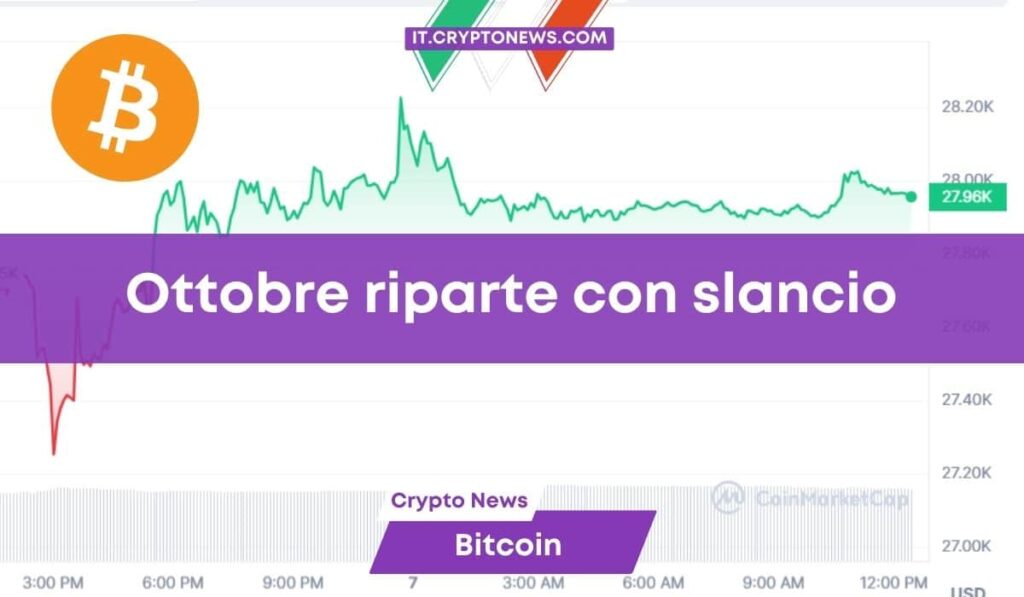 Previsione Bitcoin: ottobre riparte con slancio e BTC tenta la rimonta