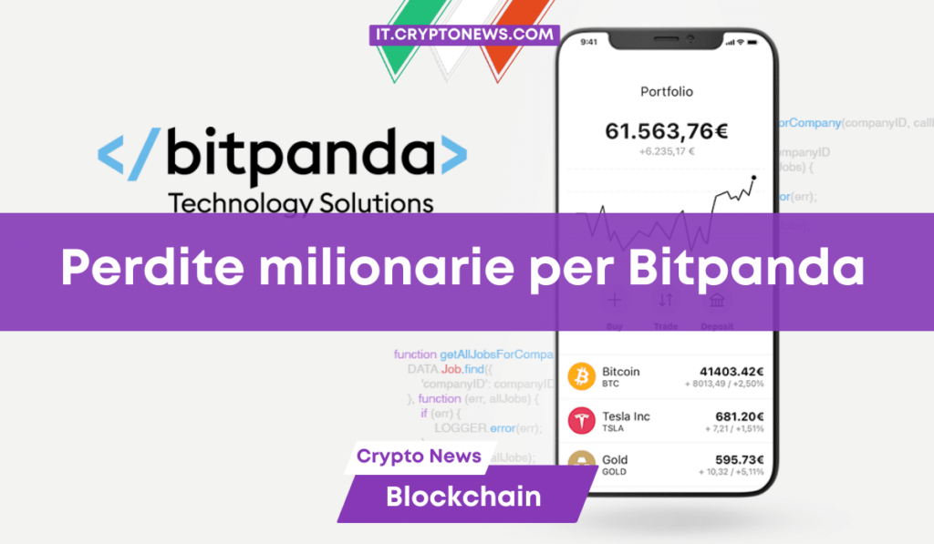 L’exchange Bitpanda in difficoltà: perdite milionarie e calo di due terzi del fatturato!