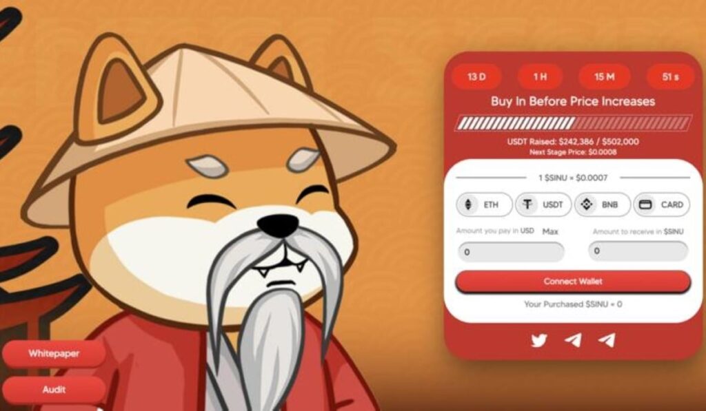 Come acquistare il token SINU dalla prevendita Sensei Inu