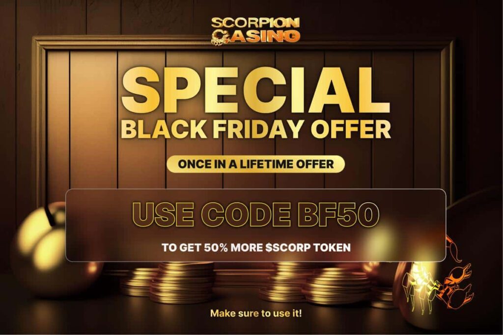 Black Friday: Scorpion Casino offre un bonus del 50% sulla prevendita