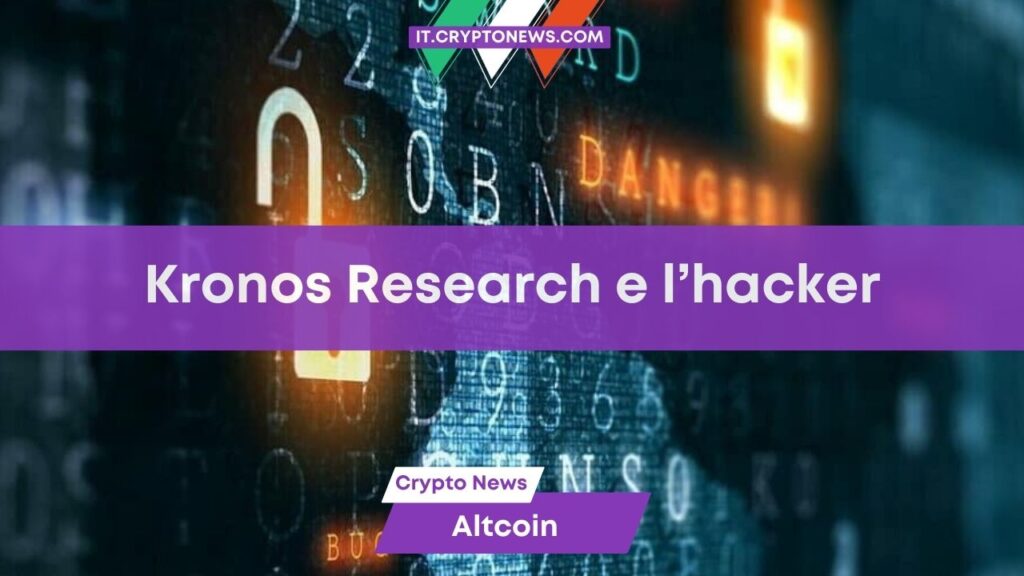 Kronos Research avvia le trattative con l’hacker dopo il furto da $25 milioni