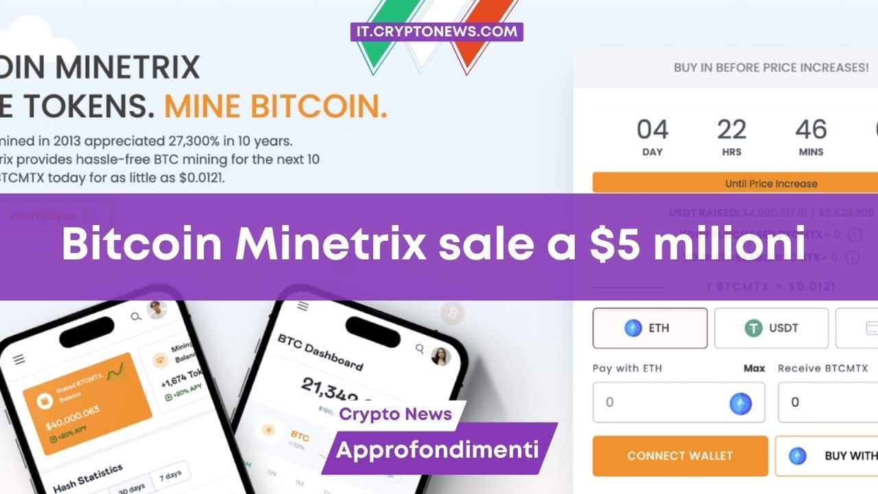 Bitcoin punta a 50.000 dollari ma Bitcoin Minetrix sale a 5 milioni di dollari