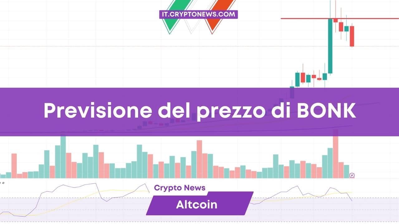 Previsione prezzo BONK: la meme coin crolla del 33% dal suo massimo