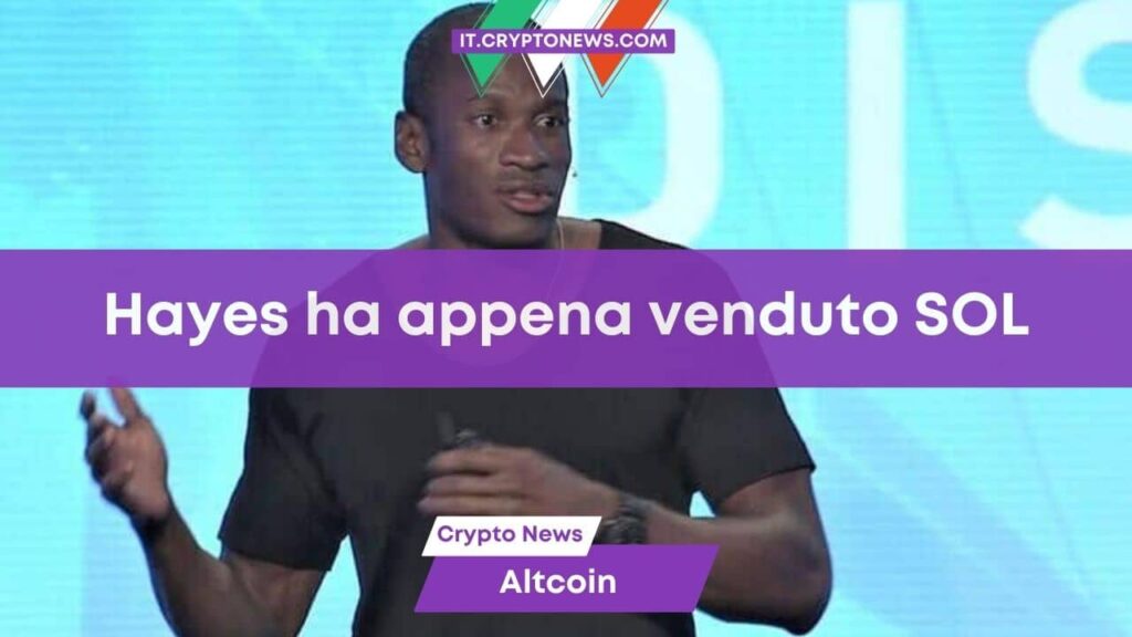 Artur Hayes di BitMEX ha appena svenduto SOL per ETH