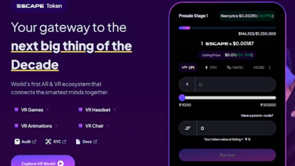 5th Scape (5SCAPE): Il prossimo titolo crypto di successo nel mondo VR e AR