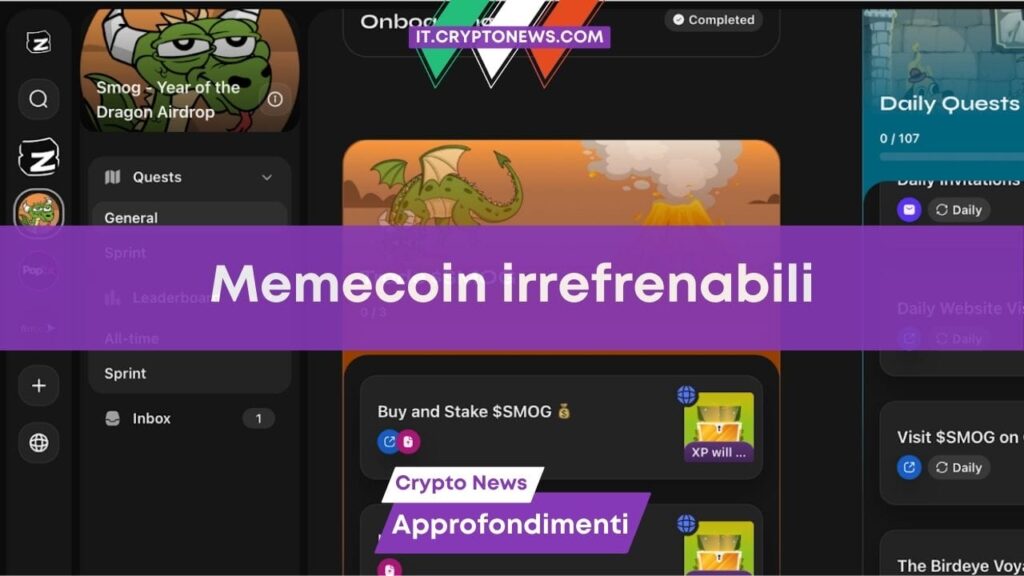 Le Memecoin continuano a scalare le classifiche di rendimento