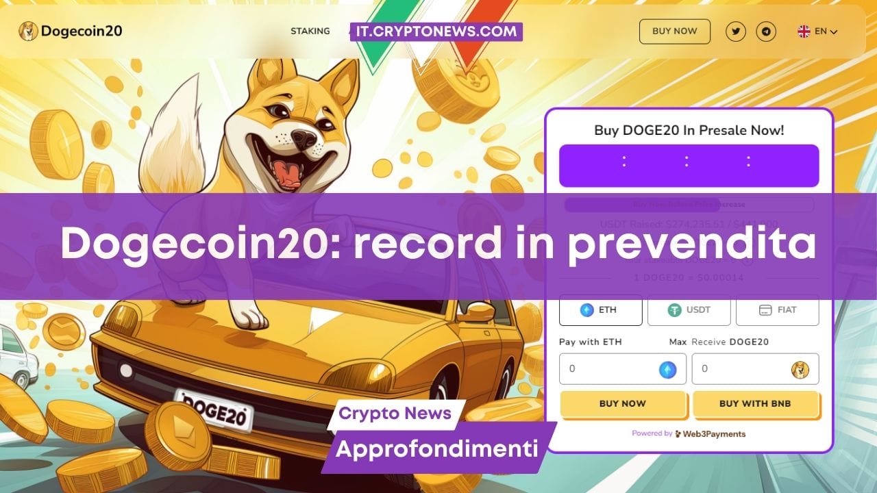 La prossima Shiba Inu o Doge? La nuova ICO di criptovalute Dogecoin20 ci prova!