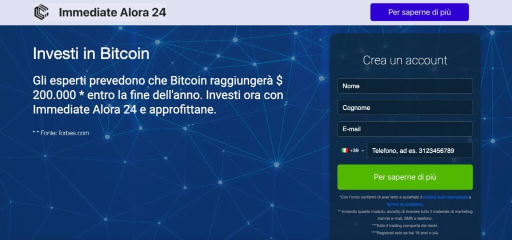 Immediate Alora – Recensione: Piattaforma di trading crypto legittima o scam?