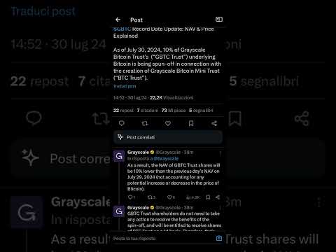 L’errore di interpretazione che ha portato oggi al calo del prezzo dell’ETF di Grayscale su Bitcoin
