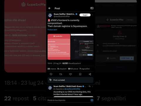 ATTENZIONE: hackerato il sito di dYdX