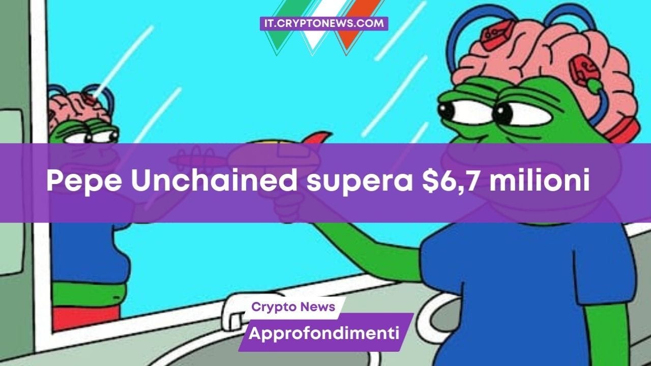 La meme coin Pepe Unchained supera i 6,7 milioni di dollari