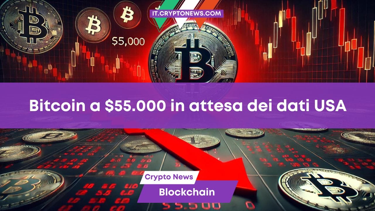 Bitcoin scende a 55.000 dollari e il mercato crypto torna in rosso