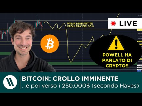 BITCOIN, CRYPTO: CROLLO IMMINENTE A 70.000$ POI RIPARTENZA A 250.000 ENTRO FINE ANNO secondo HAYES