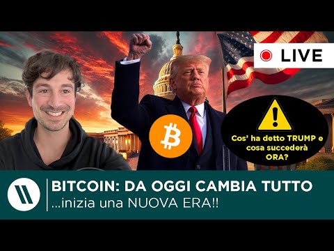 BITCOIN, CRYPTO: DA OGGI INIZIA UNA NUOVA ERA  INAUGURAZIONE TRUMP: ECCO COS’HA DETTO!