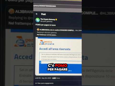 😂C’É FOMO PER PAGARE LE TASSE #crypto #bitcoin