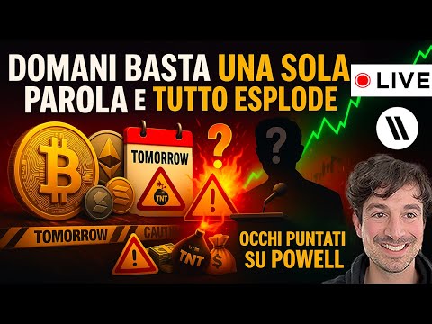 BITCOIN, CRYPTO: DOMANI BASTA UNA SOLA PAROLA E TUTTO ESPLODE (OCCHI PUNTATI SU POWELL)