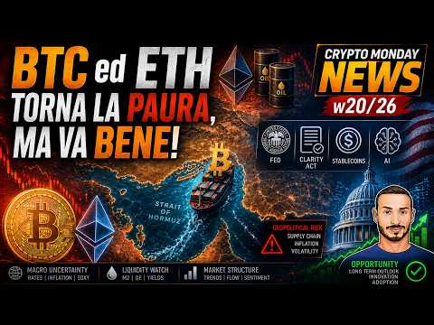 BTC ed ETH torna la PAURA, ma va BENE! 👉 Crypto Monday NEWS w20/’26