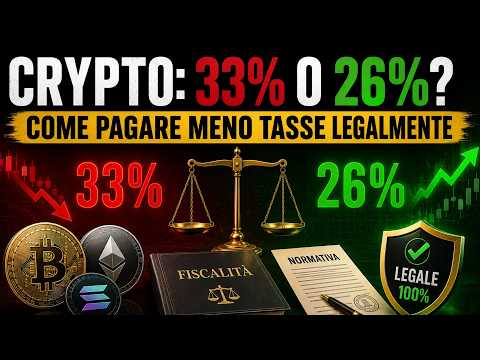 Crypto: 33% o 26%? Come pagare meno tasse legalmente