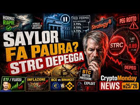 Bitcoin sotto pressione: FED ferma e STRC depegga 🔴 CryptoMonday NEWS w25/’26